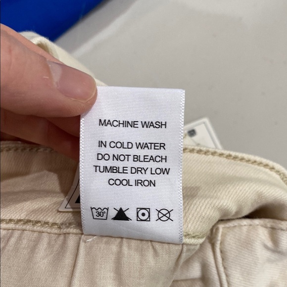 Judy Blue Women's 14W Straight Fit Khaki Jeans - cream -JB82532C - raw hem - Picture 8 of 9